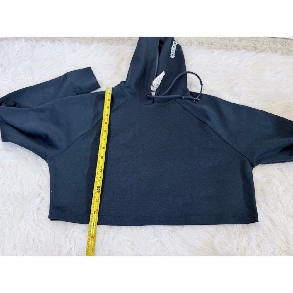 New Balance Athletics USA Cropped Hoodie Navy Raglan Pullover XS - Picture 6 of 7